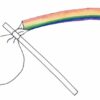 Illustration d'un baluchon avec un arc en ciel. Copyright Valérie Faure