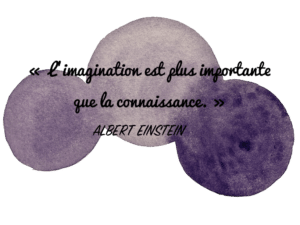 Aquarelle Valérie Faure & citation A. Einstein pour illustrer l'imagination